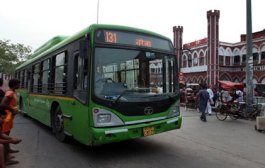 DTC bus runs over a school boy, angry residents set it ablaze