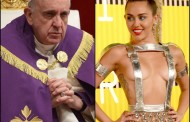 MTV VMAs host Miley Cyrus angers people with picture of Pope Francis promoting her album