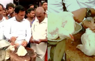 MNS workers sell chicken in protest to temporary meat ban in Mumbai