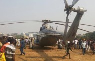 Emergency landing of Mi 17  air force helicopter at BKC