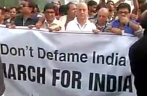 Anupam Kher leads march against ‘intolerance’ protests