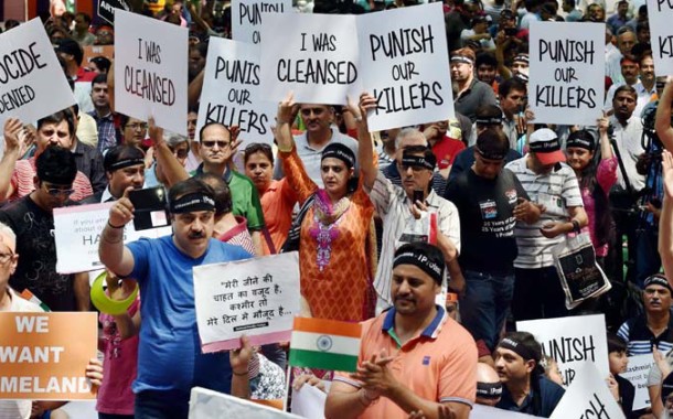 Kashmiri Pandits protest as govt ‘ignores’ them